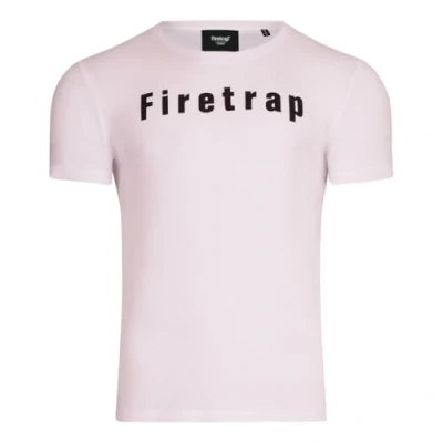 Image of Firetrap Mens T Shirt Designer Branded Chest Logo Crew Neck Short Sleeve Casual Cotton White L