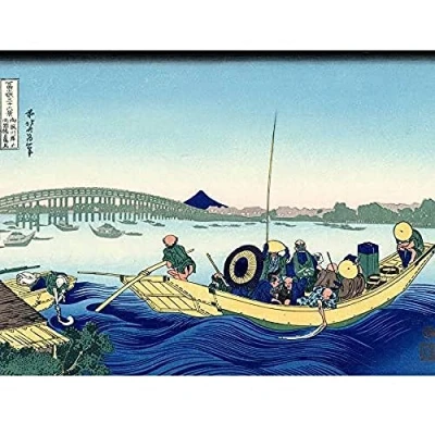 Image of Artery8 Hokusai 36 Views Fuji Ryogoku Bridge Woodblock Japan Unframed Wall Art Print Poster Home Decor Premium
