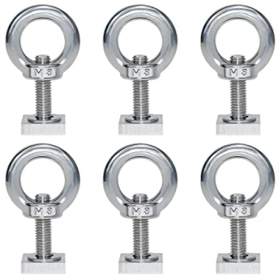 Image of QIQN T Nut Adapter Slot SetT Track Bolts M8x30mm Adaptor Stainless Steel Roof Rack with Lifting Eye 6Pcs Kit 20 x mm