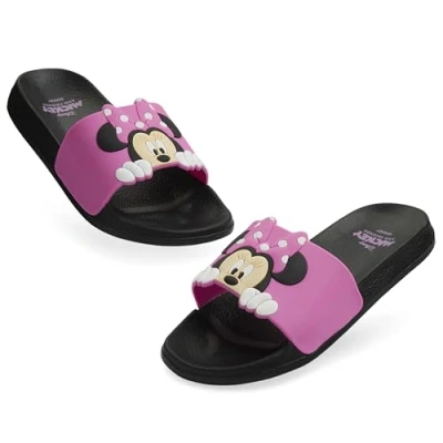 Image of Disney Girls Sliders, Pool or Beach Shoes for Kids Gifts (Pink Minnie, 7/8 UK)
