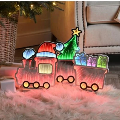 Image of Samuel ALEXANDER 70cm Light up Infinity Christmas Train with 2 Carriages and Multi Coloured LEDs