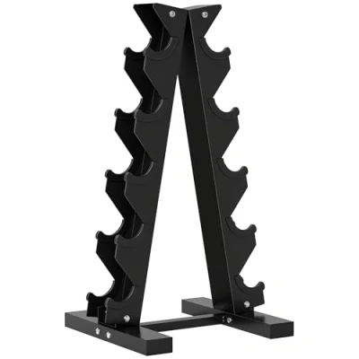 Image of SPORTNOW 5 Tier Dumbbell Rack, Storage Stand Holder, Steel Weight Tree for Home Gym