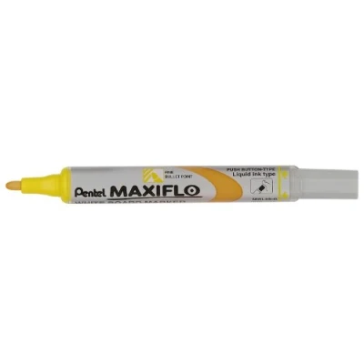 Image of Pentel Maxiflo Green Label Whiteboard Marker Bullet Tip Yellow