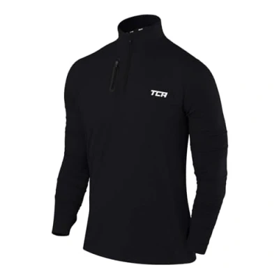 Image of TCA Fusion Gym Tops For Men Training Sports Long Sleeve Running Top Clothes Black Stealth, S