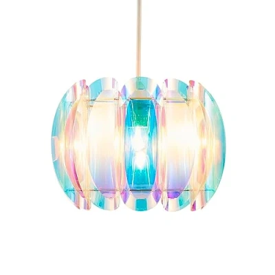 Image of Litecraft Glow Light Shade Taco Easy Fit 30cm Ceiling Lampshade Iridescent