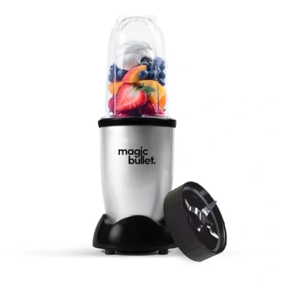 Image of nutribullet magic bullet Starter Kit All in one Food Processor &amp; Blender 10,000 RPM Speed 4 Piece with 1x High Torque Power Base, Tall Cup Flip Top Lid Cross Blade For Meal Prep