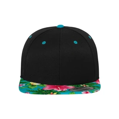 Image of Flexfit Hawaiian Snapback Cap, Size: One Size, Black/aqua