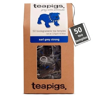 Image of Teapigs Earl Grey Strong Tea Made With Whole Leaves (1 Pack of 50 Bags)