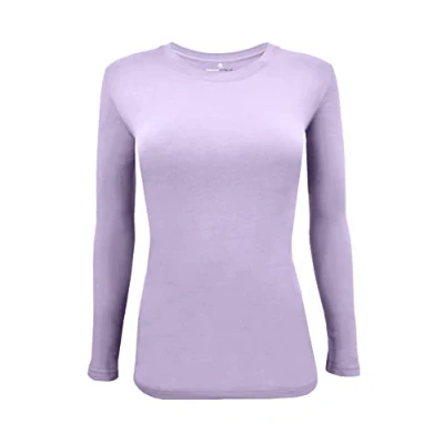 Image of Natural Uniforms Women&#039;s Under Scrub Tee Crew Neck Long Sleeve T Shirt (Lavender, 2X Large)