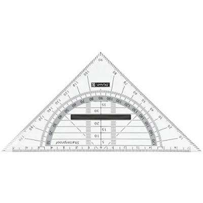 Image of Brunnen Geometry Triangle Set Square for School and Office 16 cm Colour Code Black/Onyx