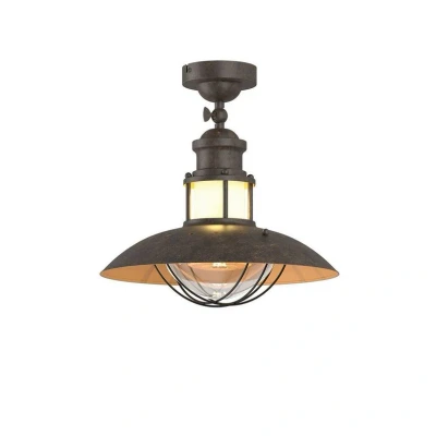 Image of Lindby ceiling light Louisanne, brown, metal, Ø 35cm