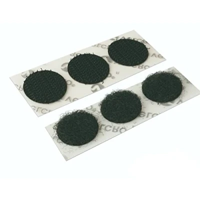 Image of Velcro® Brand Black Stick On Coins Choice of Hook &amp; Loop 13mm, Sticky Dots Double Sided Adhesive Pads, Coins, Strong (Hook Loop, 20 Coins)