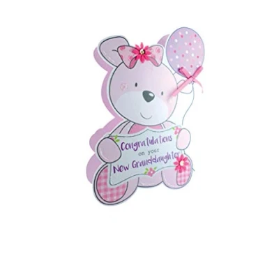 Image of Paper Dazzle Birth New Baby Granddaughter 3D Congratulations Greeting Card PDZ033