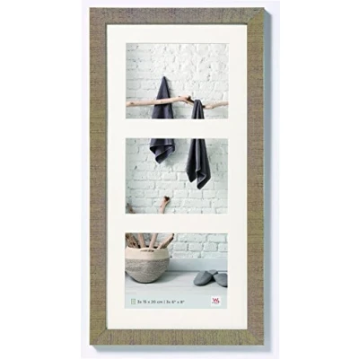 Image of walther Design Picture Frame Beige 3X 15x20 cm Gallery with PassepArtout, Home Wooden HO352C