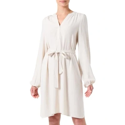 Image of SELECTED FEMME Women&#039;s Slfviva Ls Short V Neck Dress Noos Blouse, Sandshell, 12