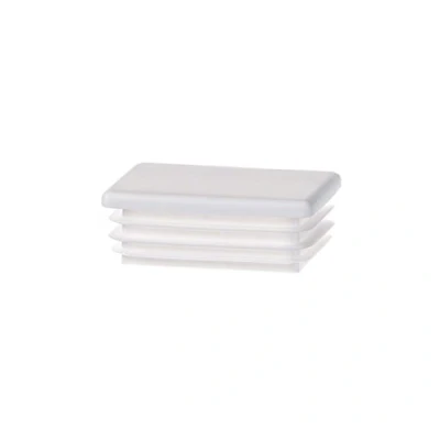 Image of Lamellar plugs End Caps for rectangular pipe 40x20 mm 10 pcs. White RAL 9010 Plastic 4x2 cm EMFA ®