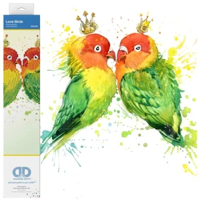 Image of DIAMOND DOTZ Painting, Beginner Kit, Love Birds, 32 x cm