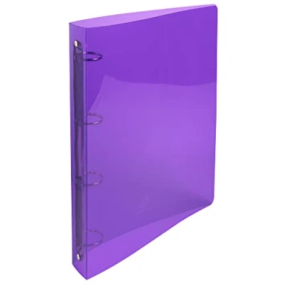 Image of Exacompta Ref. 51298E 1 semi rigid PP Crystal binder 4 round rings diameter 30 mm Spine 40 External dimensions: 32 x 26.8 cm Format to be filed A4 Maxi 5 random colors