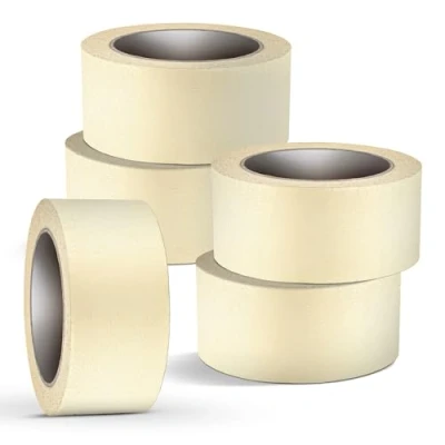Image of EVOKK Pack of 5 Masking Tape 48mm Wide 50 Metre Rolls Ideal for Painters, Painting Walls, Crafts, Decorators Professional &amp; DIY Use more