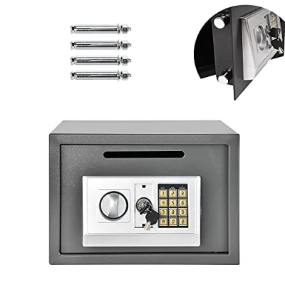 Image of 16L Security Safe Cash Box, Electronic Digital with Keypad and key, Cabinet Coin Slot, Wallsafes for Home Business Office Hotel Money Document Jewelry Passport (35x25x25cm)