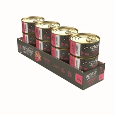 Image of Schesir After Dark Wholefood Complete Adult Cat Food Chicken &amp; Beef Grain Free 80g x 12 Pack