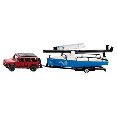 Image of siku 2564, Mercedes AMG G65 with Sailboat, 1:50, Metal/Plastic, Red/Blue, Incl. metal trailer, Multi functional