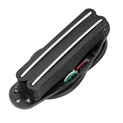 Image of Musiclily Hot Rails Single Coil Sized Humbucker Pickups for Strat Style Electric Guitar, Black Body with Chrome