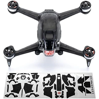 Image of WRAPGRADE Skin Compatible with DJI FPV Full wrap (BLACK BUMPY CAMO)