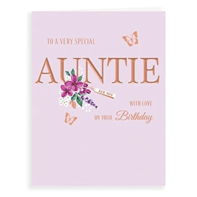 Image of Avant Garde Studios Classic Birthday Card Auntie 8 x 6 inches H90034,pink