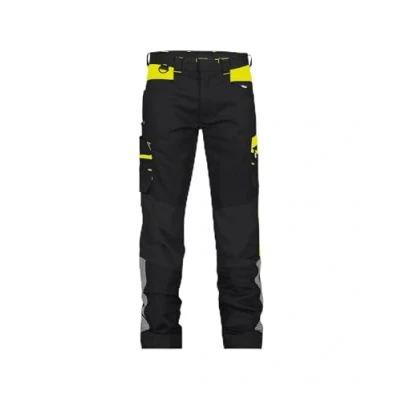 Image of DASSY® Hong Kong Work trousers with stretch maat 52 BLACK/FLUO YELLOW