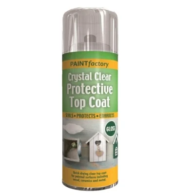 Image of 1 x 400ml Clear UV Proof Aerosol Spray Protective Top Coat Crysal Gloss Preserves Seals