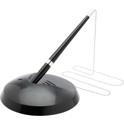 Image of Reception Pen Desk Set On Chain With Stand Black Counter + Free Refills