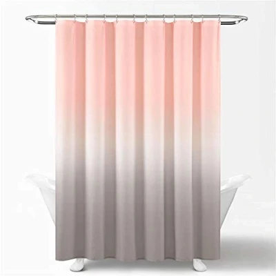 Image of Lush Decor Umbre Fiesta Shower Curtain, 72&quot; x 72&quot;, Blush and Gray, W L (Pack of 1)