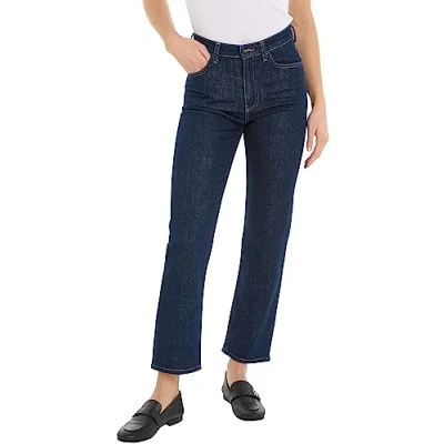 Image of Tommy Hilfiger Women&#039;s Jeans Classic Straight High Waist, Blue (Rue), 27W / 30L