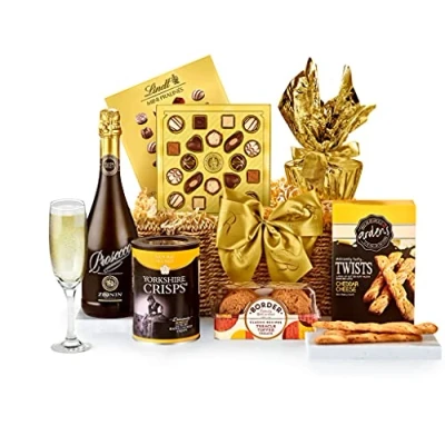 Image of Luxury Prosecco Hamper Kendal with Prosecco, Artisan Cheese Twists, Gourmet Pudding, Chocolates Birthday Gifts, Hampers for Men, from Regency