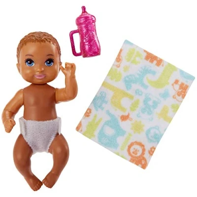 Image of Barbie Bambino Bruna Mattel FHY78 Babysitter Family Doll