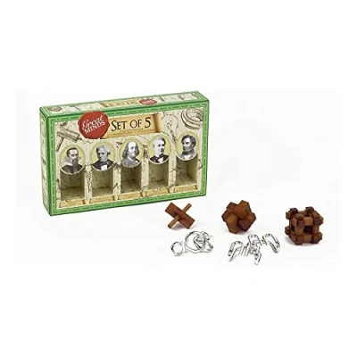 Image of Professor Puzzle Great Minds Collection: Men&#039;s Set of 5 Puzzles Ages 8+ 1+ Players