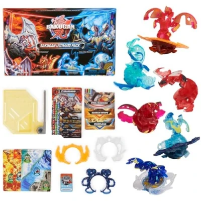 Image of BAKUGAN Ultimate 6 Pack, Special Attack Dragonoids, Nillious, Mantid and Octogan, Customisable Spinning Action Figures, Kids’ Toys for Boys Girls up