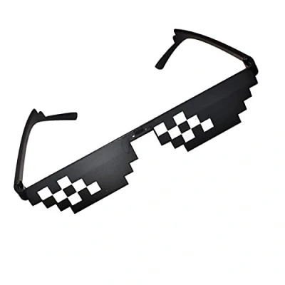 Image of Thug Life Sunglasses Thuglife Glasses Cool Pixelated Mosaic Party for Men Women Kids (Style C)