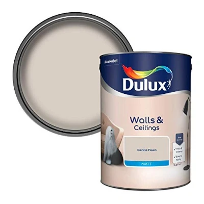 Image of Dulux Walls &amp; Ceilings Matt Emulsion Paint Gentle Fawn 5L