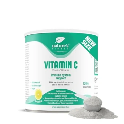 Image of Nature&#039;s Finest by Nutrisslim Vitamin C Supplement, High dose ascorbic Acid, Immune Powder for Energy and Immunity Boost, Vegan Antioxydant Adults