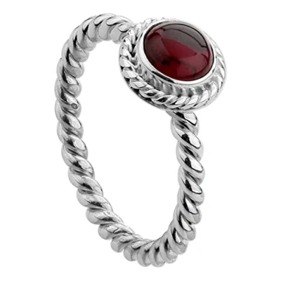 Image of Nenalina ladies ring Silver made of 925 sterling handmade set with red garnet gemstone 212999 001