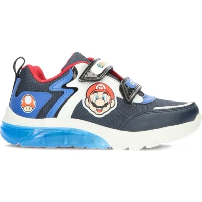 Image of Geox Nintendo Ciberdron BOY Light UP Trainers for kids, Size: 11K, Navy/royal Imitation leather/ textile