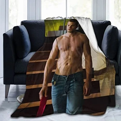 Image of Huaaiwangy Jamie Actor Dornan Throw Blanket, Ultra Soft Flannel Fleece Lightweight Blankets Warm Air Conditioning Blanket For Couch Sofa Bed 60x50 Inch