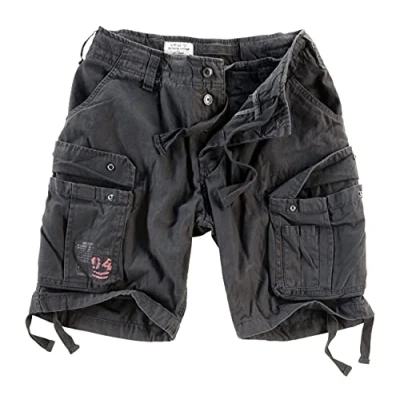 Image of Surplus Raw Vintage Airborne Herren Cargo Shorts, Schwarz, 4XL