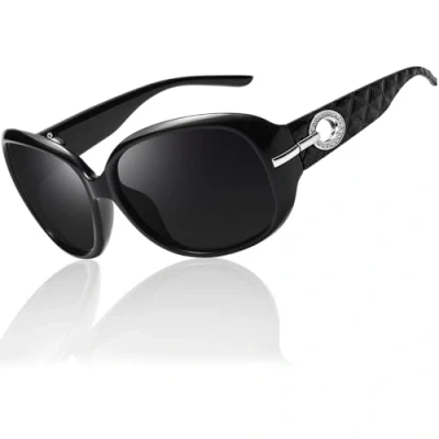 Image of Joopin Oversized Polarized Sunglasses for Women, UV400 Big Frame Womens Fashion Sun Glasses Ladies Shades (Black)