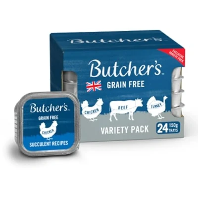 Image of Butcher&#039;s Grain Free Adult Wet Dog Food Mixed Variety Pack 24 x 150g Trays