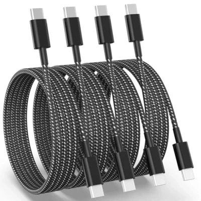 Image of USB C to Charger Cable, 4Pack 6FT 60W Cable Nylon Braided Type Fast Charging for iPhone 16 15 Pro Max/Pro/Plus, iPad Pro/Air, MacBook, Samsung Galaxy S23 Switch etc.
