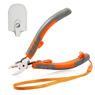 Image of SPEEDWOX Wire Cutter 5 Inch, Diagonal Cutting Pliers, Side Nippers with Safety Lock and Protective Holster, Mini Precision Flush Cutters Chromium Vanadium Steel,Diagonal Head Clippers