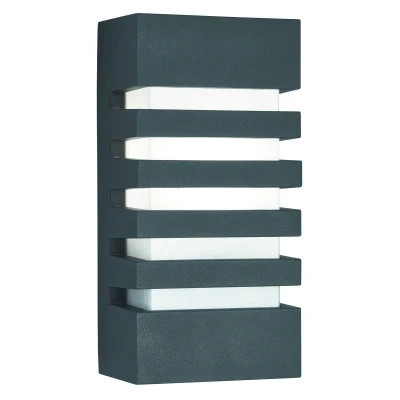 Image of 1 Light Outdoor Wall Grey IP44, E27